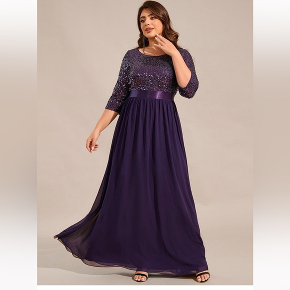 Women's Long Chiffon & Sequin Evening Dresses for Mother of the Bride - Picture 1 of 5